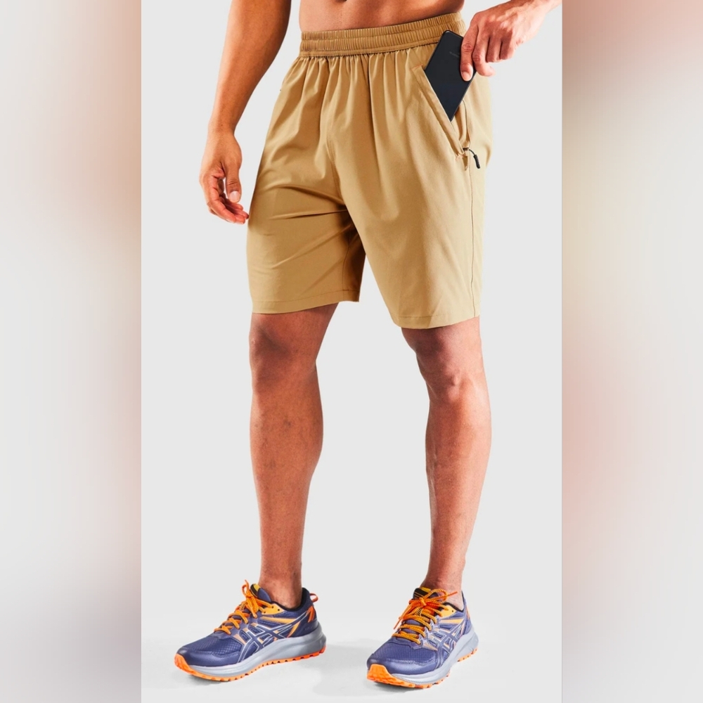 MIER Men's  Running Shorts W/Zip Pockets Size L Inseam 7"